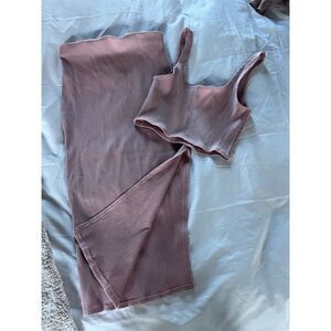 Lulu’s Women's Pink 2-Piece Crop Top & Skirt Set Size S Party Outfit